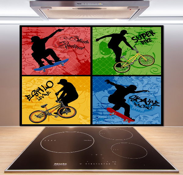 Panel do kuchyně Kolo a skateboard