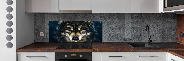 Skleněný panel do kuchyně Vlci