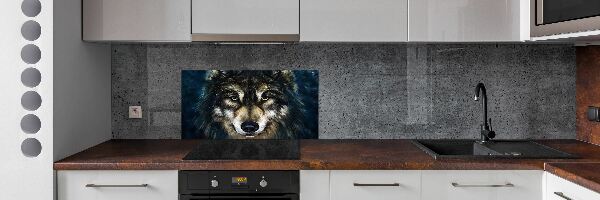 Skleněný panel do kuchyně Vlci