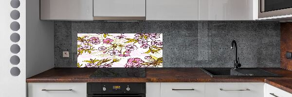 Dekorační panel sklo Květy višně