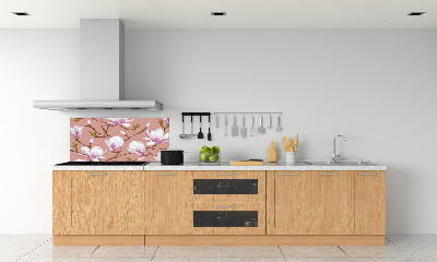 Skleněný panel do kuchynské linky Magnólie