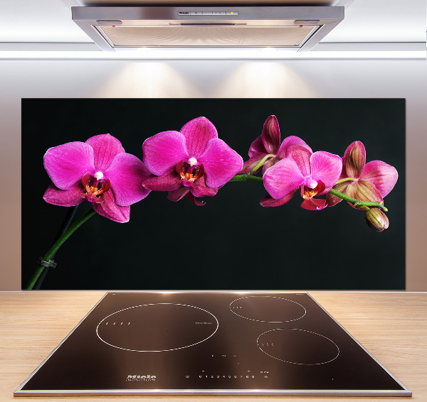 Skleněný panel do kuchynské linky Orchidej