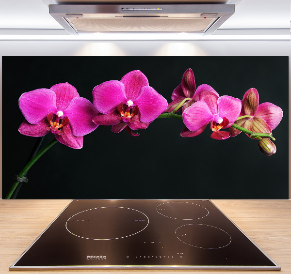 Skleněný panel do kuchynské linky Orchidej