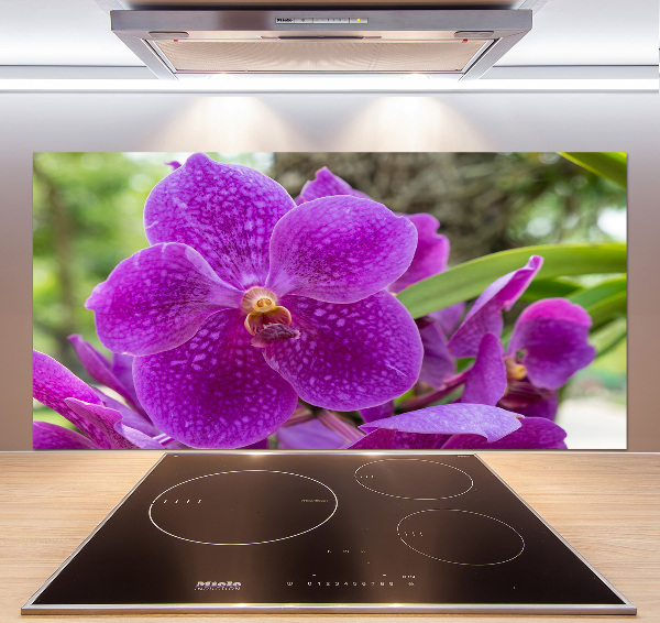Skleněný panel do kuchynské linky Orchidej