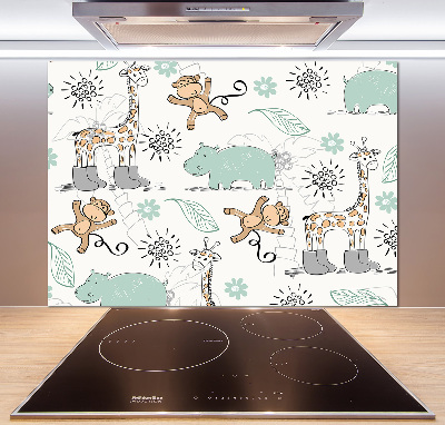 Skleněný panel do kuchynské linky Zvířata