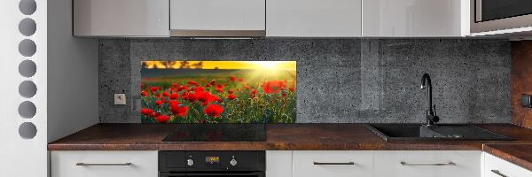 Dekorační panel sklo Pole máků