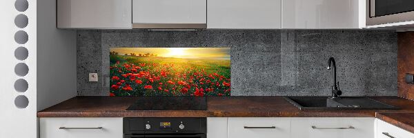 Dekorační panel sklo Pole máků