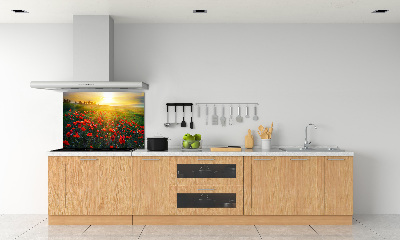 Dekorační panel sklo Pole máků
