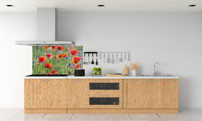 Dekorační panel sklo Plolní květiny