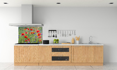 Dekorační panel sklo Plolní květiny
