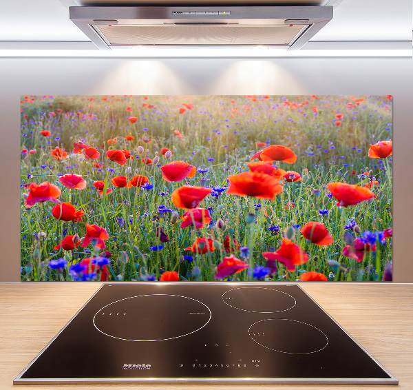 Dekorační panel sklo Plolní květiny