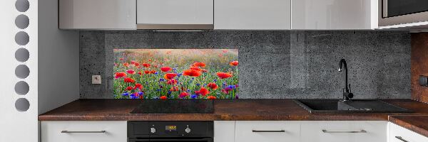 Dekorační panel sklo Plolní květiny