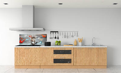 Panel lacobel Kočka ptáci z papíru