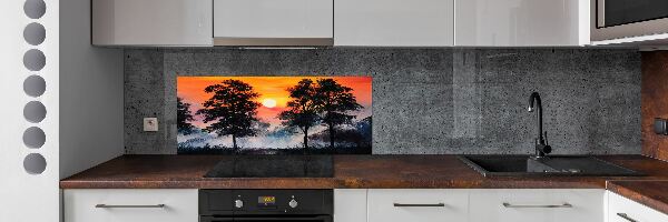 Panel do kuchyně Západ slunce les