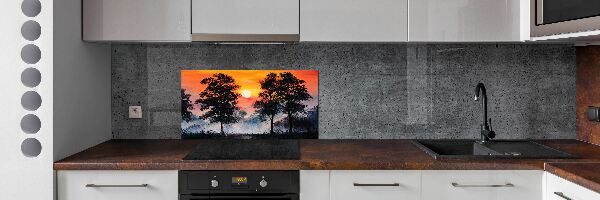 Panel do kuchyně Západ slunce les