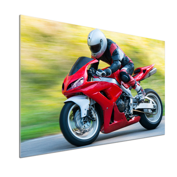 Skleněný panel do kuchynské linky Motorka