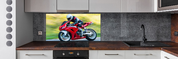 Skleněný panel do kuchynské linky Motorka