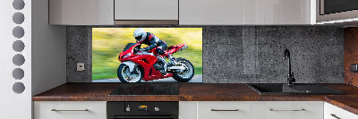 Skleněný panel do kuchynské linky Motorka
