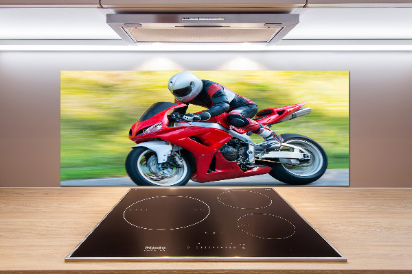 Skleněný panel do kuchynské linky Motorka