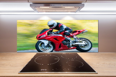 Skleněný panel do kuchynské linky Motorka