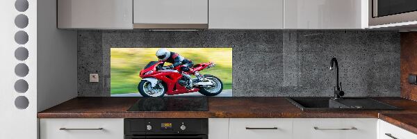 Skleněný panel do kuchynské linky Motorka