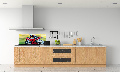 Skleněný panel do kuchynské linky Motorka