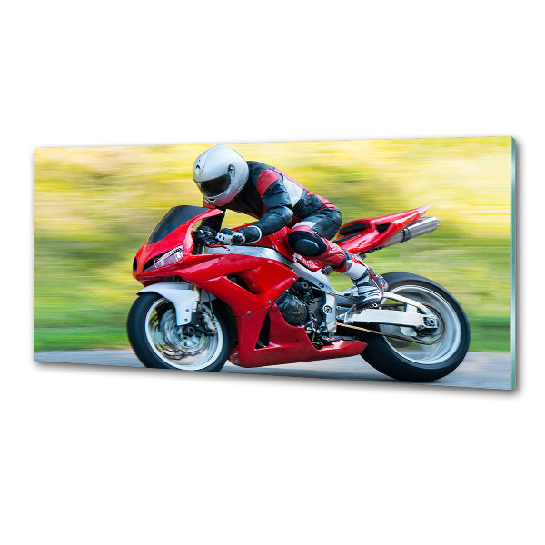 Skleněný panel do kuchynské linky Motorka