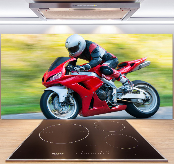 Skleněný panel do kuchynské linky Motorka
