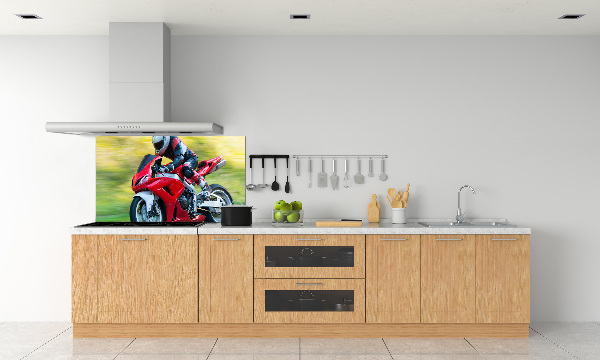 Skleněný panel do kuchynské linky Motorka
