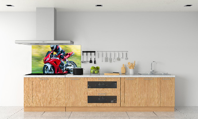 Skleněný panel do kuchynské linky Motorka