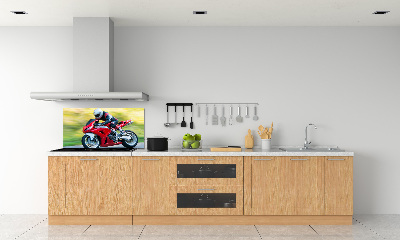 Skleněný panel do kuchynské linky Motorka