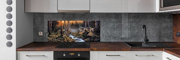 Panel do kuchyně Smečka vlků