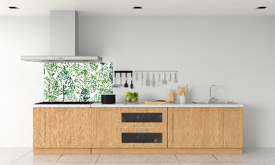 Panel lacobel Zelené listí vzor
