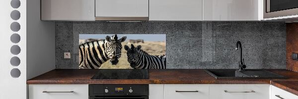 Dekorační panel sklo Dvě zebry
