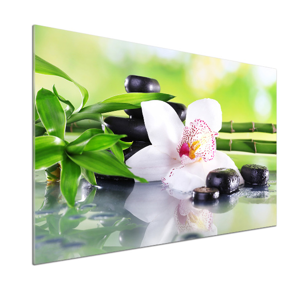 Skleněný panel do kuchynské linky Orchidej