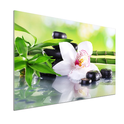 Skleněný panel do kuchynské linky Orchidej