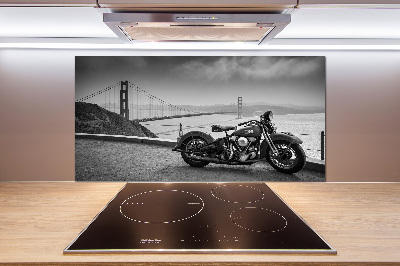 Skleněný panel do kuchynské linky Motorka