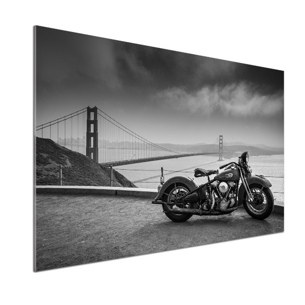 Skleněný panel do kuchynské linky Motorka