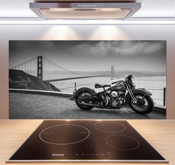Skleněný panel do kuchynské linky Motorka