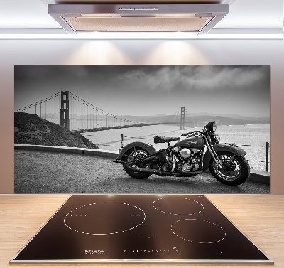 Skleněný panel do kuchynské linky Motorka