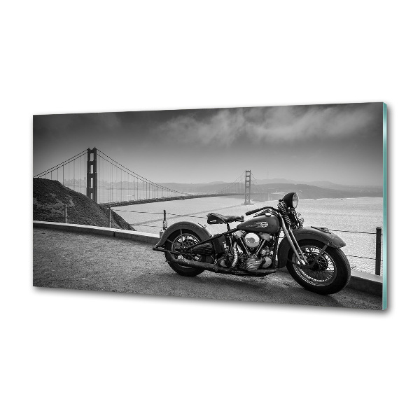 Skleněný panel do kuchynské linky Motorka