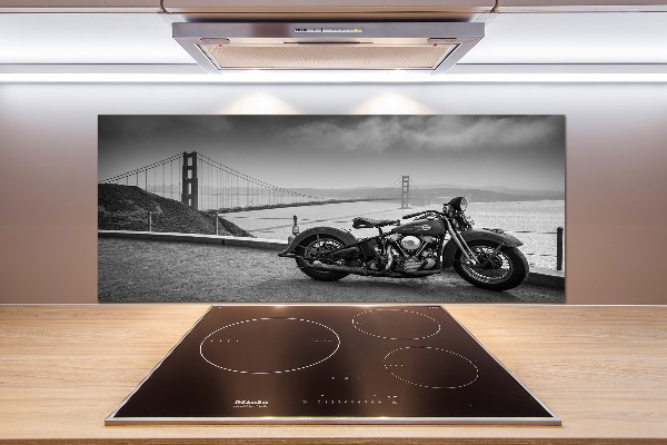 Skleněný panel do kuchynské linky Motorka