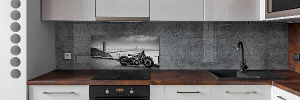 Skleněný panel do kuchynské linky Motorka