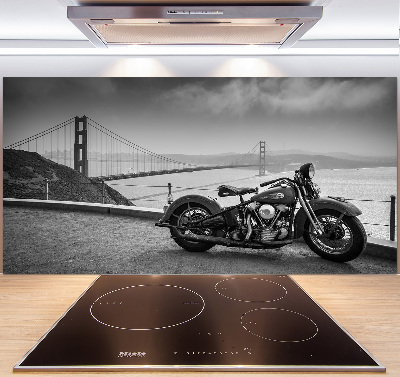 Skleněný panel do kuchynské linky Motorka