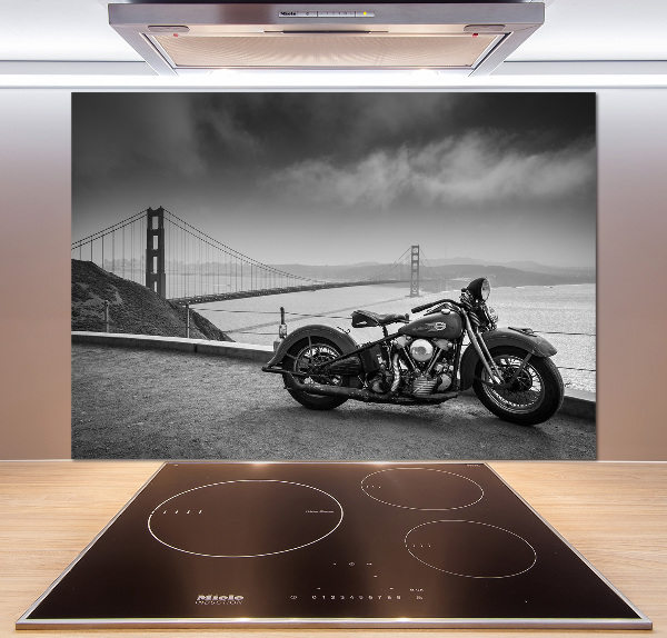 Skleněný panel do kuchynské linky Motorka