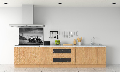Skleněný panel do kuchynské linky Motorka