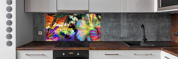 Panel do kuchyně Květiny a motýl