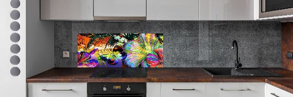 Panel do kuchyně Květiny a motýl