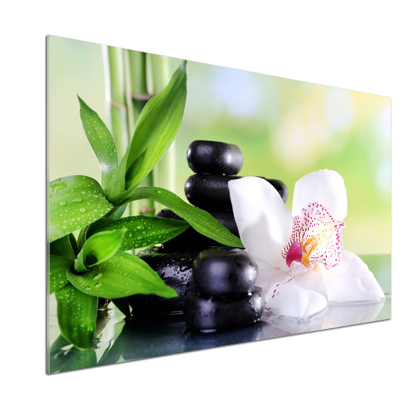 Skleněný panel do kuchynské linky Orchidej