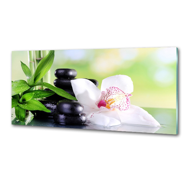 Skleněný panel do kuchynské linky Orchidej